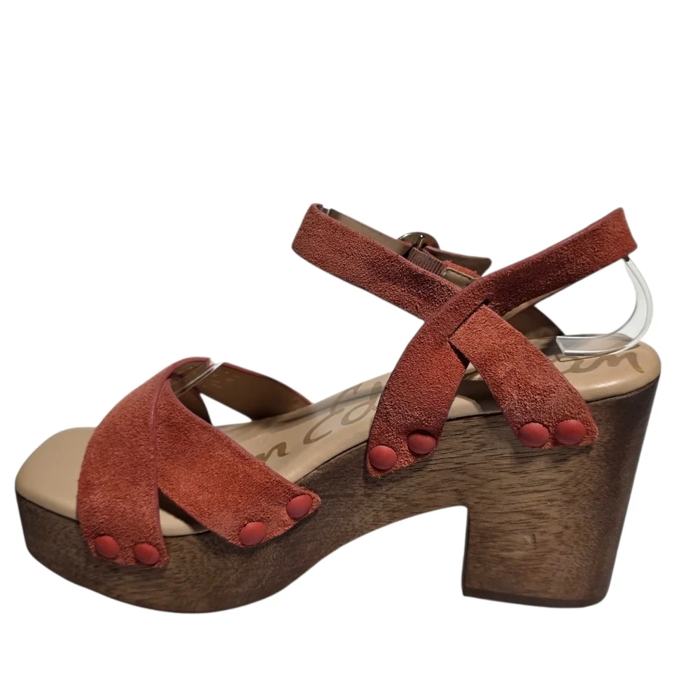 SAM EDELMAN JOSEFINE ORANGE CORAL SANDALS SZ 6